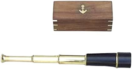 Handtooled Handcrafted Pullout Telescope with Hardwood Box