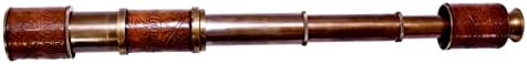 Antique Brass Telescope with Leather Case 15 Inches