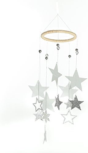 Gray Star Hanging Mobile Art for Baby Crib