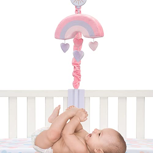 Bedtime Originals Rainbow Hearts Musical Crib Mobile - Pink Purple Love