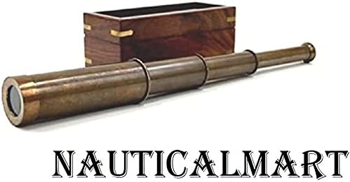 NauticalMart Captains Pull-Out Antique Telescope with Box