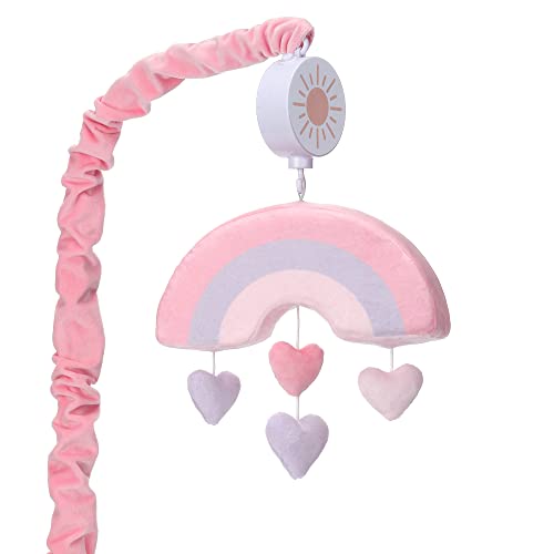 Bedtime Originals Rainbow Hearts Musical Crib Mobile - Pink Purple Love