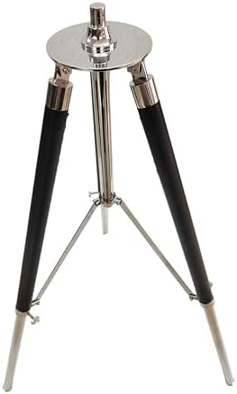 Nautical Brass Telescope with Black Leather Tripod and Double Barrel
