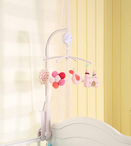 Watercolor Pink Sunflower Bird Castle Crib Mobile