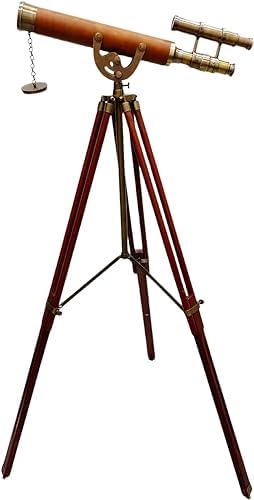 Antique Brass Telescope Floor Standing Home Decor