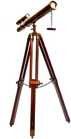 Nauticalmart Floor Standing 18 Inch Brown Telescope with Tripod Stand