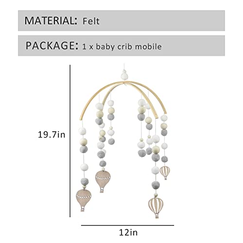 Wayuto Neutral Crib Mobile Felt Ball Ceiling Decor