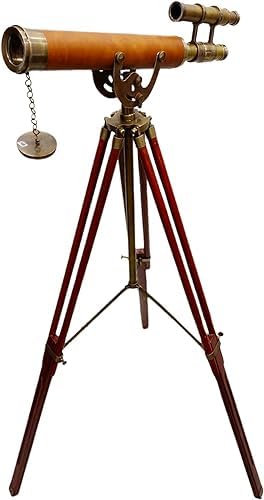 Antique Brass Telescope Floor Standing Home Decor