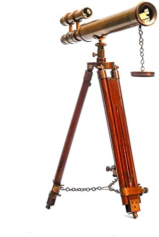 Nauticalmart Floor Standing 18 Inch Brown Telescope with Tripod Stand