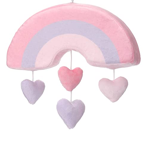 Bedtime Originals Rainbow Hearts Musical Crib Mobile - Pink Purple Love