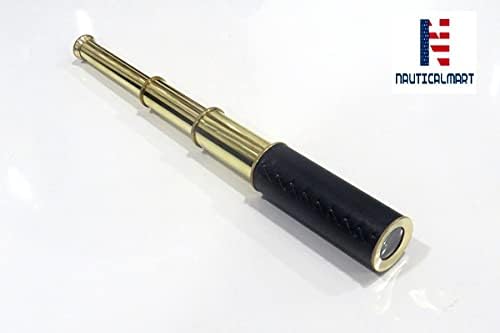 NauticalMart Vintage Pirated Telescope Brass Leather