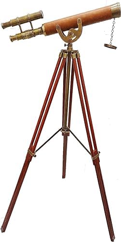 Antique Brass Telescope Floor Standing Home Decor
