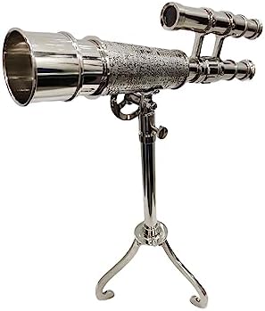 Vintage Antique Brass Telescope with Tripod