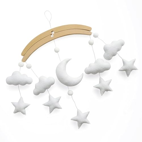 Baby Crib Mobile with Moon Cloud and Stars