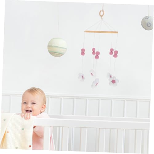 KESYOO Flower Pom Poms Mobile for Girls Crib Decor
