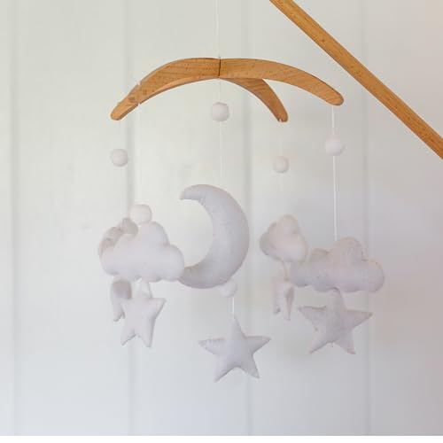 Baby Crib Mobile with Moon Cloud and Stars