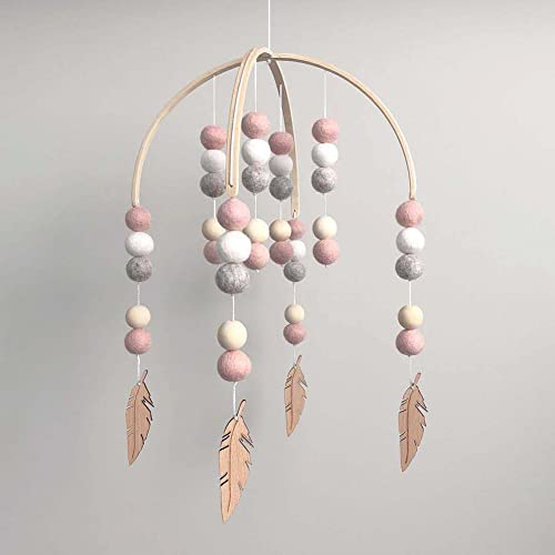 Wayuto Neutral Crib Mobile Felt Ball Ceiling Decor