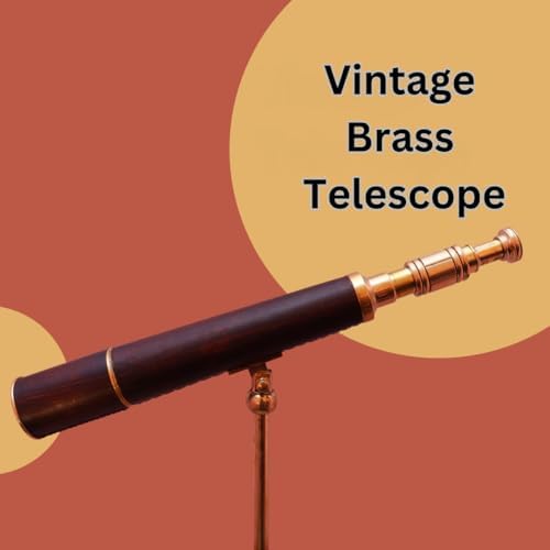 Vintage Brass and Leather Telescope with Stand