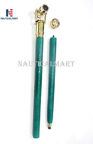 Nautical Collectible Brass Telescope Walking Stick Foldable Cane