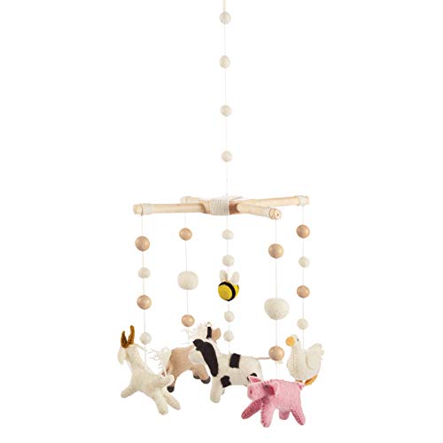 Mud Pie Farm Animals Crib Mobile Multicolor