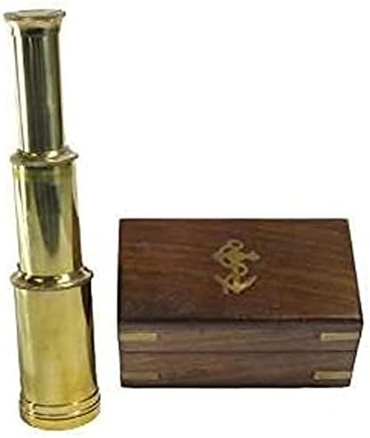 6 Bright Brass Pirate Telescope Nautical Box 3-Pack