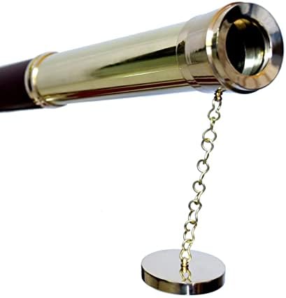 Spyglass Magnification Telescope with Brass and Wooden Tripod Stand