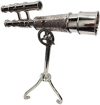 Vintage Antique Brass Telescope with Tripod
