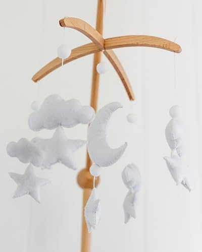 Baby Crib Mobile with Moon Cloud and Stars