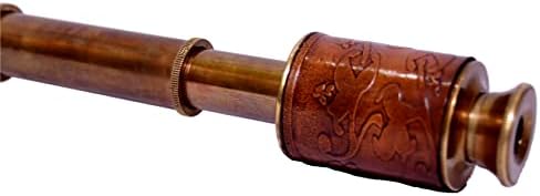 Antique Brass Telescope with Leather Case 15 Inches