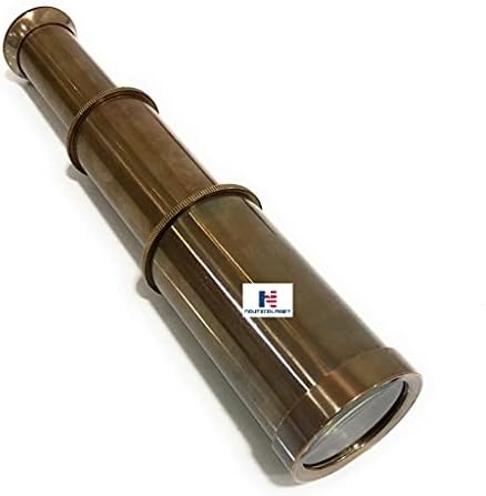 NauticalMart Spyglass Antique Brass Telescope 6 With Wooden Box