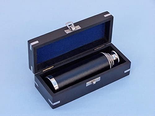 Hampton Nautical Captains Spyglass Telescope with Rosewood Box
