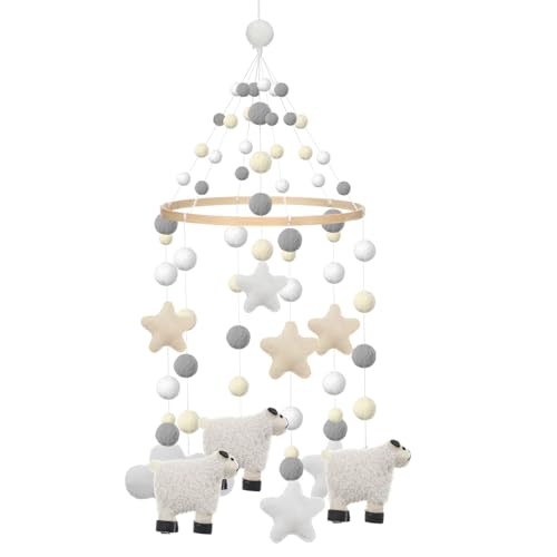 Cinnvoice Sheep Lamb Crib Mobile for Nursery Decor
