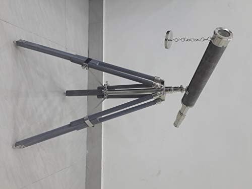 Nautical Telescope with Grey Leather Tripod