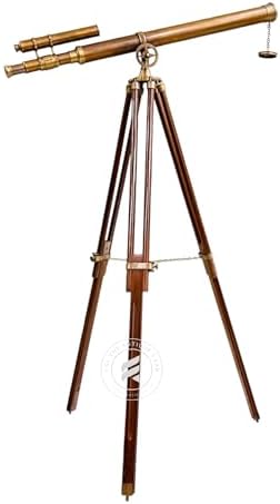 TAL Antique Brass Telescope with Wooden Tripod