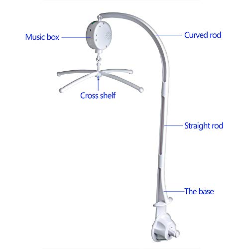 AGPTEK Baby Crib Mobile Holder 28 Inch Wind Up Music Box Stroller Attachment