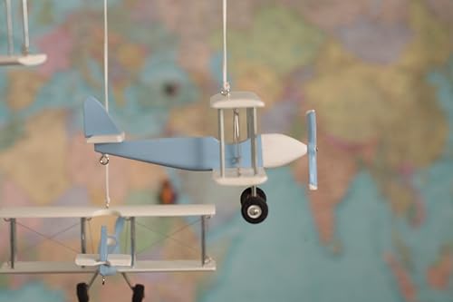 Handcrafted Wooden Airplane Mobile for Baby Room Decor