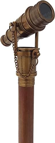 Thorn Instruments Beautiful Nautical Wooden Walking Stick Telescope