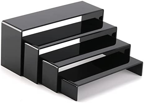 A DESIGN Acrylic Display Risers 4 Pack Set Black
