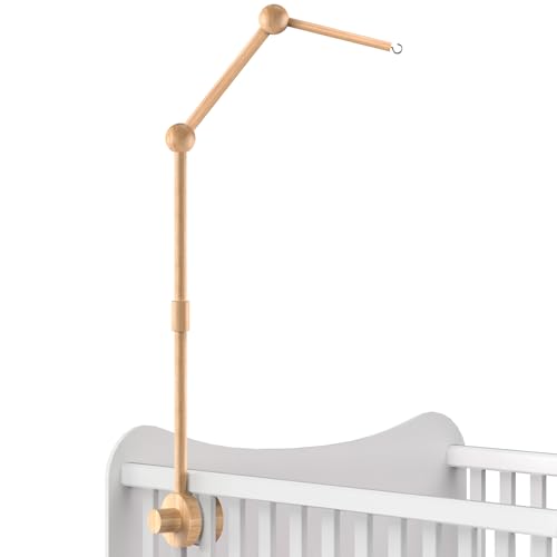 FEISIKE Crib Mobile Arm Natural Beech Wooden Mobile for Baby Nursery