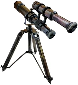 Brass Telescope on Tripod for Desk Decor and Gifts