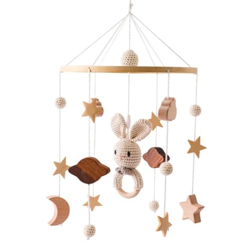 Bunny Baby Crib Mobile - Neutral Hand Crocheted Mobile for Girls