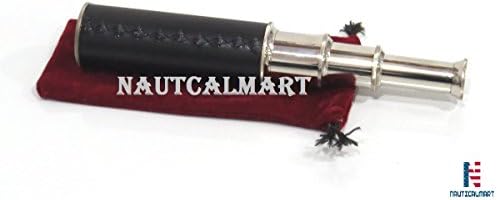 NauticalMart Brass Pullout Telescope - Silver Finish 1