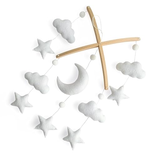 Baby Crib Mobile with Moon Cloud and Stars