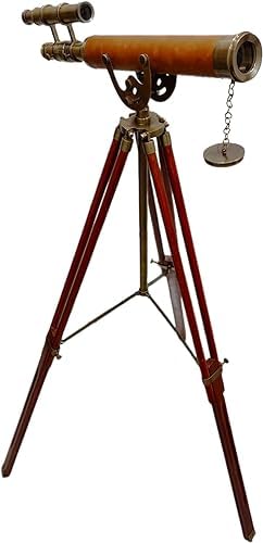 Antique Brass Telescope Floor Standing Home Decor
