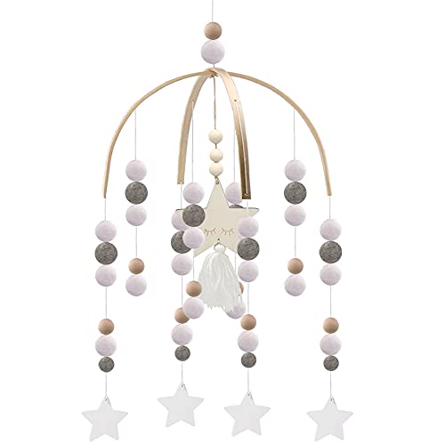Abnilxt Neutral Baby Crib Mobile Gray Star