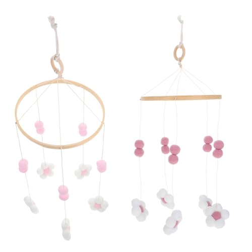 KESYOO Flower Pom Poms Mobile for Girls Crib Decor