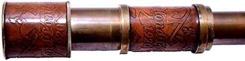 Antique Brass Telescope with Leather Case 15 Inches