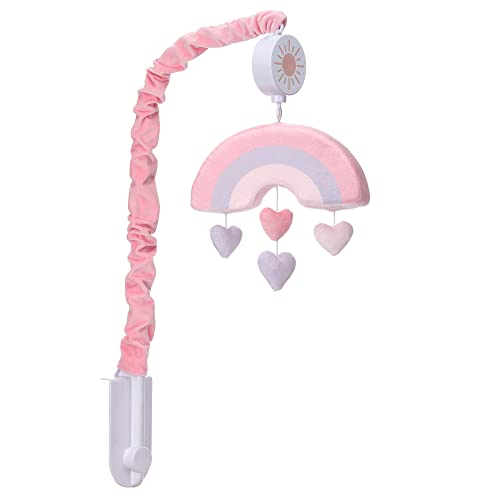 Bedtime Originals Rainbow Hearts Musical Crib Mobile - Pink Purple Love