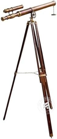 TAL Antique Brass Telescope with Wooden Tripod