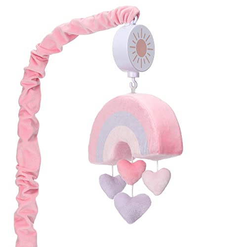 Bedtime Originals Rainbow Hearts Musical Crib Mobile - Pink Purple Love